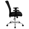 Swivel Task Chair - Mid Back Mesh, Adjustable Arms, Black - FLSH-GO-5307B-GG