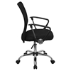 Swivel Task Chair - Mid Back Mesh, Chrome Base, Black - FLSH-GO-6057-GG