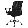 Swivel Task Chair - Mid Back Mesh, Chrome Base, Black - FLSH-GO-6057-GG