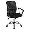 Swivel Task Chair - Mid Back Mesh, Chrome Base, Black - FLSH-GO-6057-GG