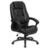 Executive Swivel Office Chair - Black, Leather, High Back - FLSH-GO-7145-BK-GG