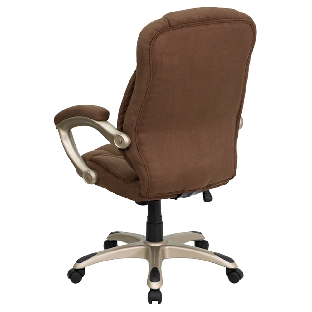 Executive Swivel Office Chair High Back Brown Microfiber Dcg Stores
