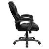 High Back Executive Swivel Office Chair - Padded Loop Arms, Black - FLSH-GO-901-BK-GG