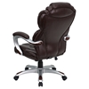 High Back Executive Swivel Office Chair - Padded Loop Arms, Brown - FLSH-GO-901-BN-GG