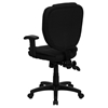 Ergonomic Swivel Task Chair - Mid Back, Multi Functional, Black - FLSH-GO-930F-BK-ARMS-GG