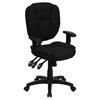 Ergonomic Swivel Task Chair - Mid Back, Multi Functional, Black - FLSH-GO-930F-BK-ARMS-GG