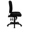 Fabric Ergonomic Swivel Task Chair - Mid Back, Multi Functional, Black - FLSH-GO-930F-BK-GG