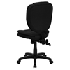 Fabric Ergonomic Swivel Task Chair - Mid Back, Multi Functional, Black - FLSH-GO-930F-BK-GG