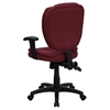 Ergonomic Swivel Task Chair - Mid Back, Multi Functional, Burgundy - FLSH-GO-930F-BY-ARMS-GG