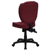 Fabric Ergonomic Swivel Task Chair - Mid Back, Multi Functional, Burgundy - FLSH-GO-930F-BY-GG