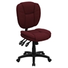 Fabric Ergonomic Swivel Task Chair - Mid Back, Multi Functional, Burgundy - FLSH-GO-930F-BY-GG