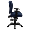 Ergonomic Swivel Task Chair - Mid Back, Multi Functional, Navy Blue - FLSH-GO-930F-NVY-ARMS-GG