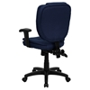 Ergonomic Swivel Task Chair - Mid Back, Multi Functional, Navy Blue - FLSH-GO-930F-NVY-ARMS-GG