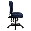 Fabric Ergonomic Swivel Task Chair - Mid Back, Multi Functional, Navy Blue - FLSH-GO-930F-NVY-GG