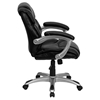 Leather Swivel Task Chair - Mid Back, Height Adjustable, Black - FLSH-GO-931H-MID-BK-GG