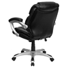 Leather Swivel Task Chair - Mid Back, Height Adjustable, Black - FLSH-GO-931H-MID-BK-GG