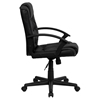 Swivel Task Chair - Mid Back, Leather, Black - FLSH-GO-937M-BK-LEA-GG