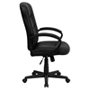 Mid Back Swivel Task Chair - Height Adjustable, Black Leather - FLSH-GO-977-1-BK-LEA-GG