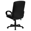 Mid Back Swivel Task Chair - Height Adjustable, Black Leather - FLSH-GO-977-1-BK-LEA-GG