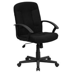 Executive Swivel Office Chair - Mid Back, Nylon Arms, Black 