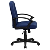 Executive Swivel Office Chair - Mid Back, Nylon Arms, Navy - FLSH-GO-ST-6-NVY-GG