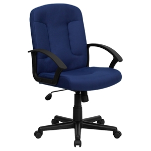 Executive Swivel Office Chair - Mid Back, Nylon Arms, Navy 