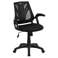 Mesh Swivel Task Chair - Mid Back, Mesh Padded Seat, Black