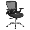 Executive Swivel Office Chair - Mid Back, Height Adjustable Arms, Black - FLSH-GO-WY-87-GG