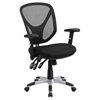 Mesh Swivel Task Chair - Mid Back, Triple Paddle Control, Black - FLSH-GO-WY-89-GG