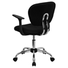 Mesh Swivel Task Chair - Mid Back, with Arms, Black, Chrome Base - FLSH-H-2376-F-BK-ARMS-GG