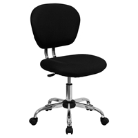 Mesh Swivel Task Chair - Mid Back, Black, Chrome Base