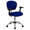 Mesh Swivel Task Chair - Mid Back, with Arms, Blue - FLSH-H-2376-F-BLUE-ARMS-GG