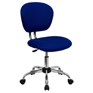 Mesh Swivel Task Chair - Mid Back, Blue 