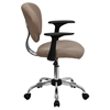 Mesh Swivel Task Chair - Mid Back, with Arms, Brown - FLSH-H-2376-F-COF-ARMS-GG