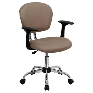 Mesh Swivel Task Chair - Mid Back, with Arms, Brown 