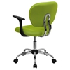 Mesh Swivel Task Chair - Mid Back, with Arms, Apple Green - FLSH-H-2376-F-GN-ARMS-GG