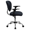 Mesh Swivel Task Chair - Mid Back, with Arms, Gray - FLSH-H-2376-F-GY-ARMS-GG