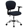 Mesh Swivel Task Chair - Mid Back, with Arms, Gray - FLSH-H-2376-F-GY-ARMS-GG