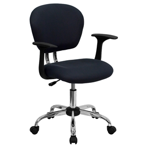 Mesh Swivel Task Chair - Mid Back, with Arms, Gray 