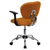 Mesh Swivel Task Chair - Mid Back, with Arms, Orange - FLSH-H-2376-F-ORG-ARMS-GG