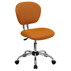 Mesh Swivel Task Chair - Mid Back, Orange 