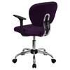 Mesh Swivel Task Chair - Mid Back, with Arms, Purple - FLSH-H-2376-F-PUR-ARMS-GG