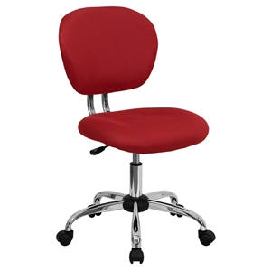 Mesh Swivel Task Chair - Mid Back, Red 