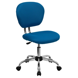 Mesh Swivel Task Chair - Mid Back, Turquoise 