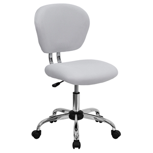 Mesh Swivel Task Chair - Mid Back, White 