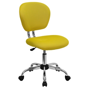 Mesh Swivel Task Chair - Mid Back, Yellow 