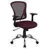 Swivel Task Chair - Mid Back, Burgundy Mesh - FLSH-H-8369F-ALL-BY-GG