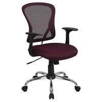 Swivel Task Chair - Mid Back, Burgundy Mesh