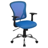 Swivel Task Chair - Mid Back, Blue Mesh - FLSH-H-8369F-BL-GG