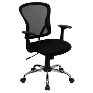 Swivel Task Chair - Mid Back, Swivel, Black Mesh 